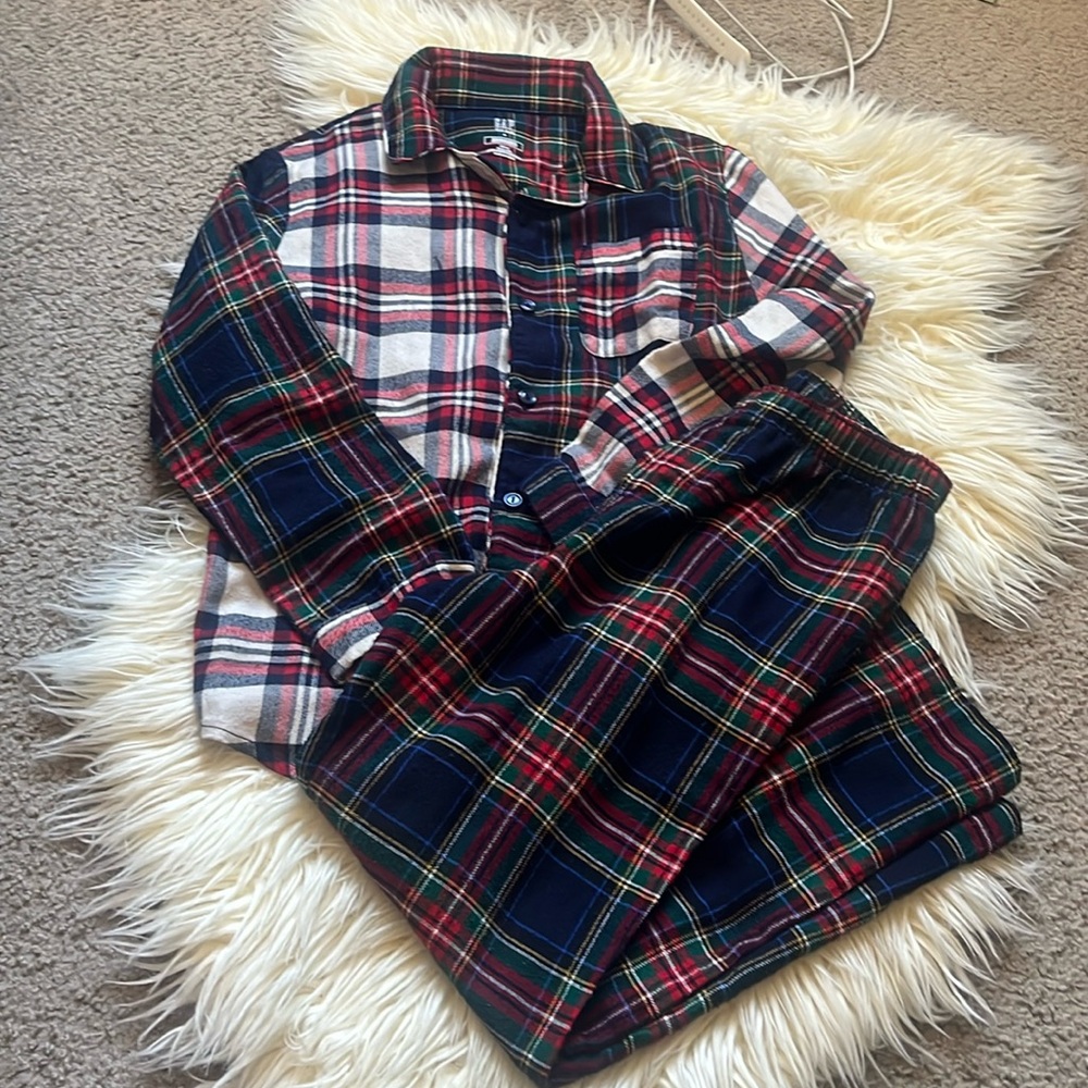 GAP Kids Plaid Pajama Set - Red, Blue, White